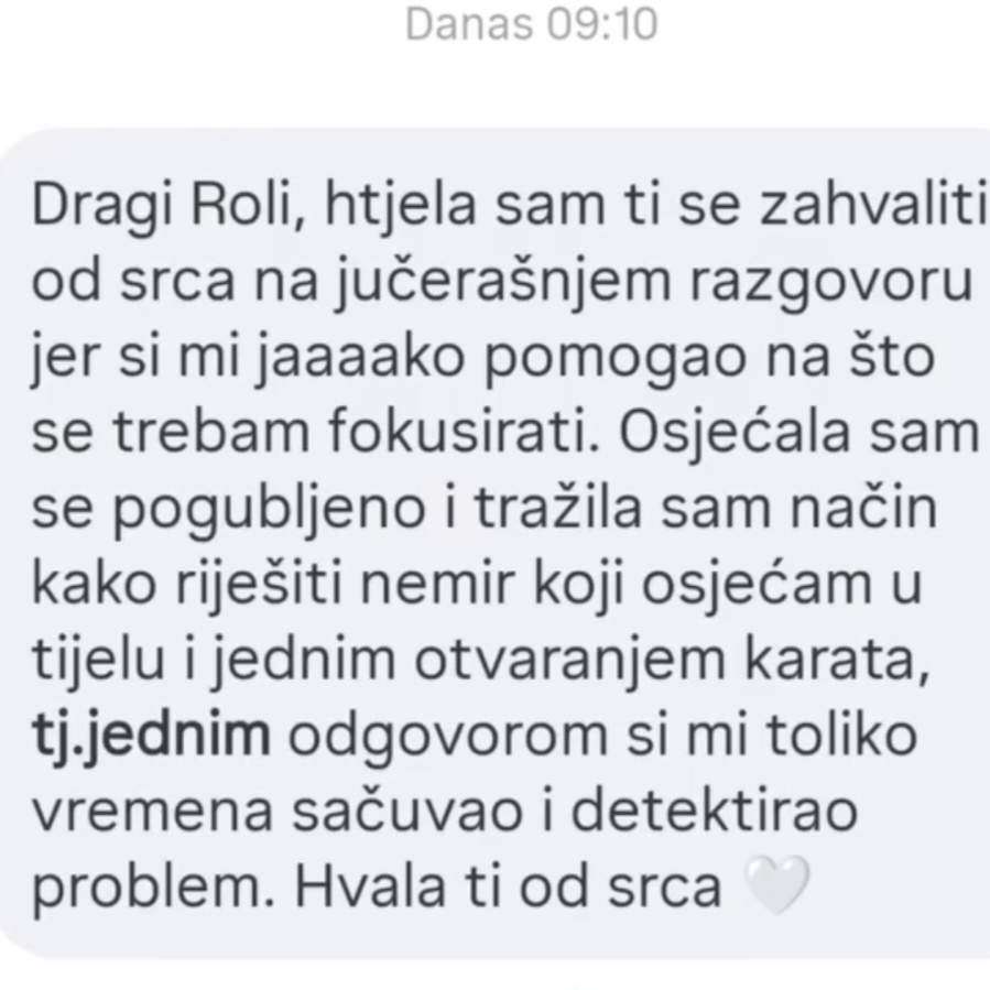 Iskustvo nakon tarot čitanja i savjetovanja